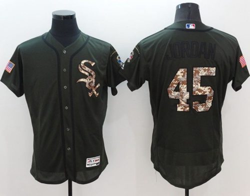 White Sox #45 Michael Jordan Green Flexbase Authentic Collection Salute to Service Stitched MLB Jersey